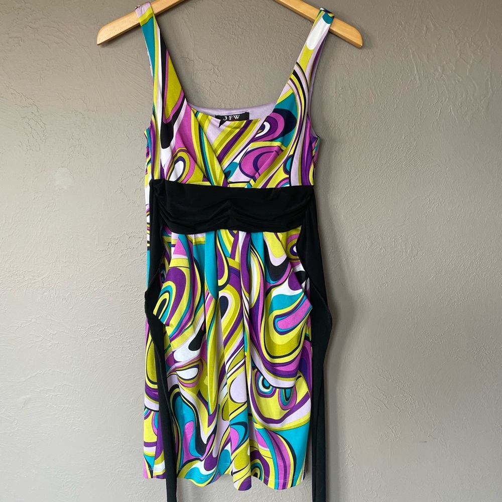 Purple and Green Mini Dress